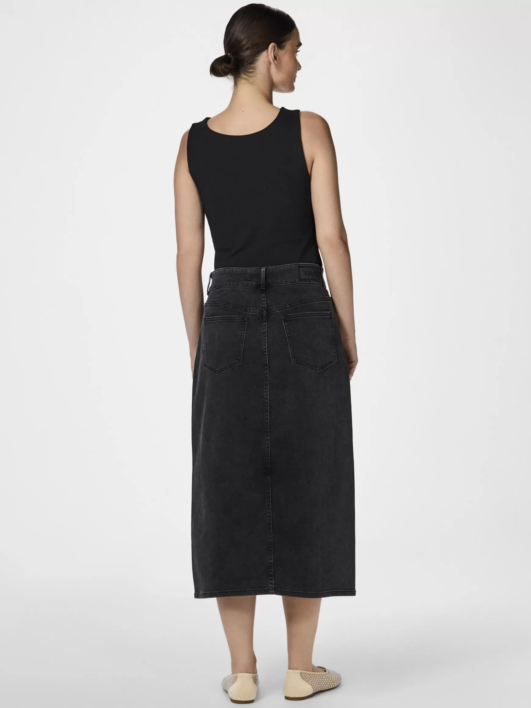 Sale YAS DOLMA DENIMSKJØRT DarkGreyDenim