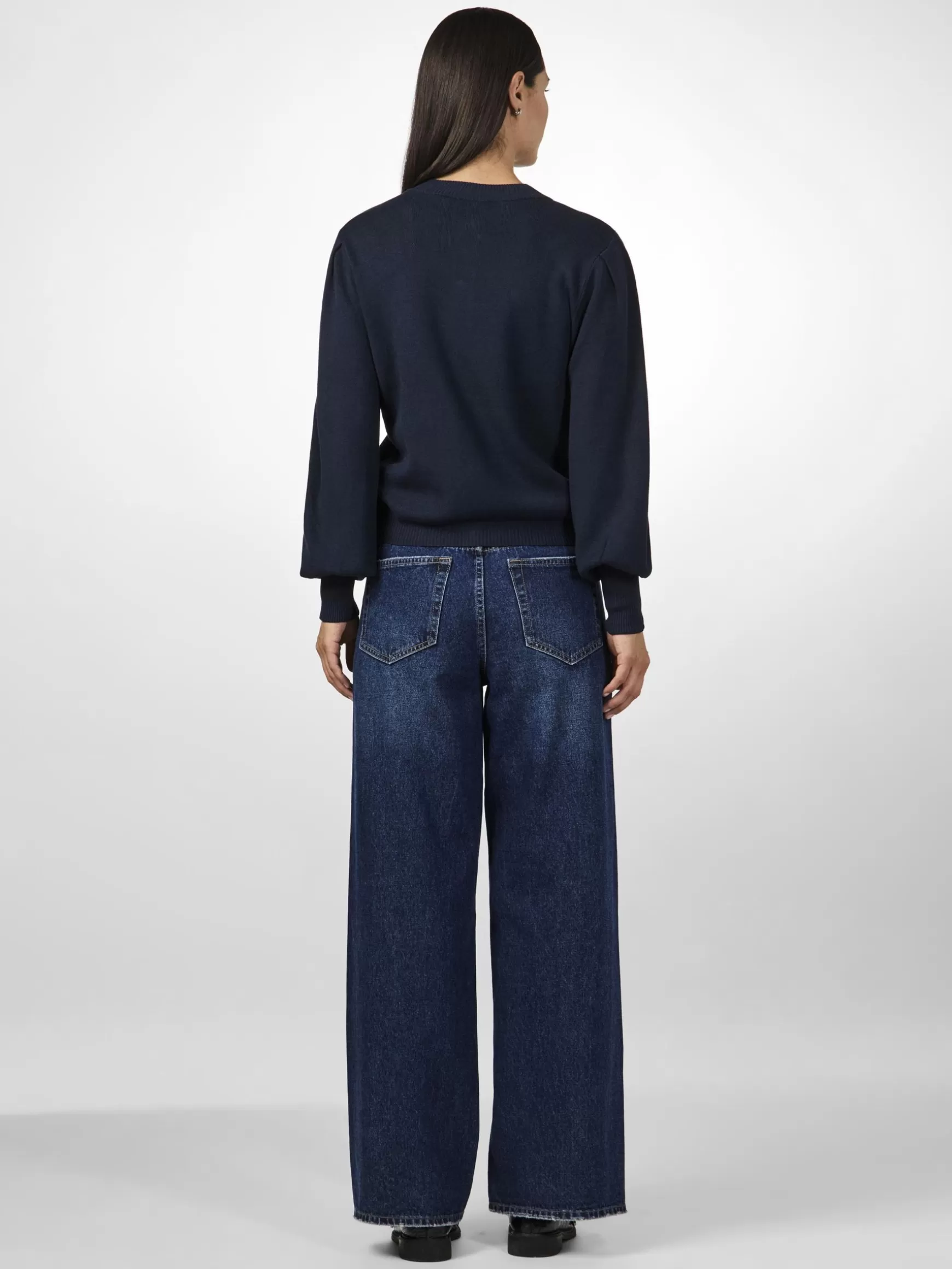 Store YAS FONNY STRIKKET CARDIGAN NavyBlazer